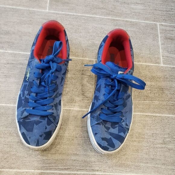 Puma Suede Blue Camaflouge Sneaker - Picture 1 of 9